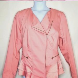 Lane Bryant Dusty Rose Pink moto blazer